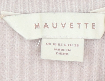 Mauvette Women's Beige Cable-Knit Cardigan - Size 10