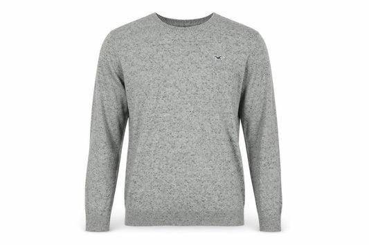 Hollister Men's Grey Pullover Jumper M - Logo Accent