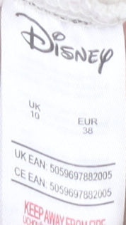Preloved Disney Women's Ivory Sequin Sweatshirt Size 10 - Detail