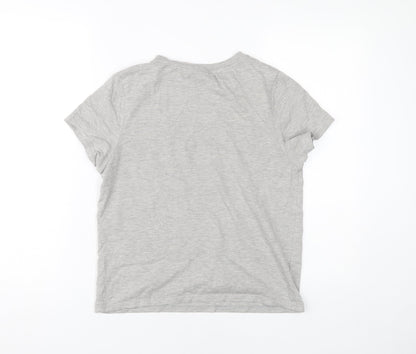 Superman Women's Grey Sequin T-Shirt, Size 14, Short Sleeve