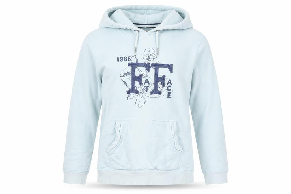 Fat Face Women's Blue Pullover Hoodie, Size 12, Casual Wear