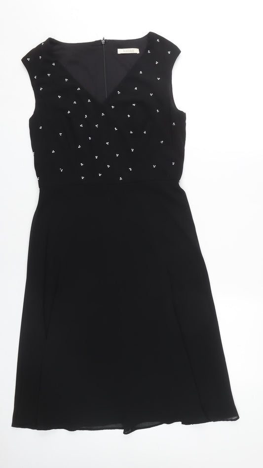 Kaliko Black Women's Sleeveless Beaded Dress, Size 8