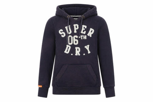 Superdry Women's Purple Hoodie, Size S, Cotton Blend, Logo