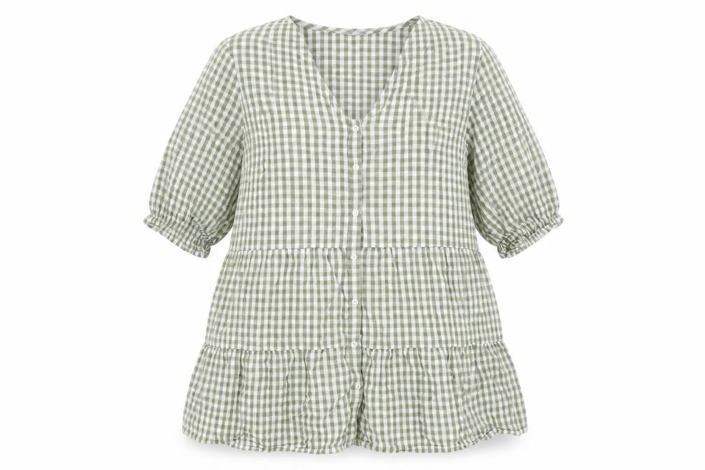 Simply Be. Women's Green Check Tunic, Size 18