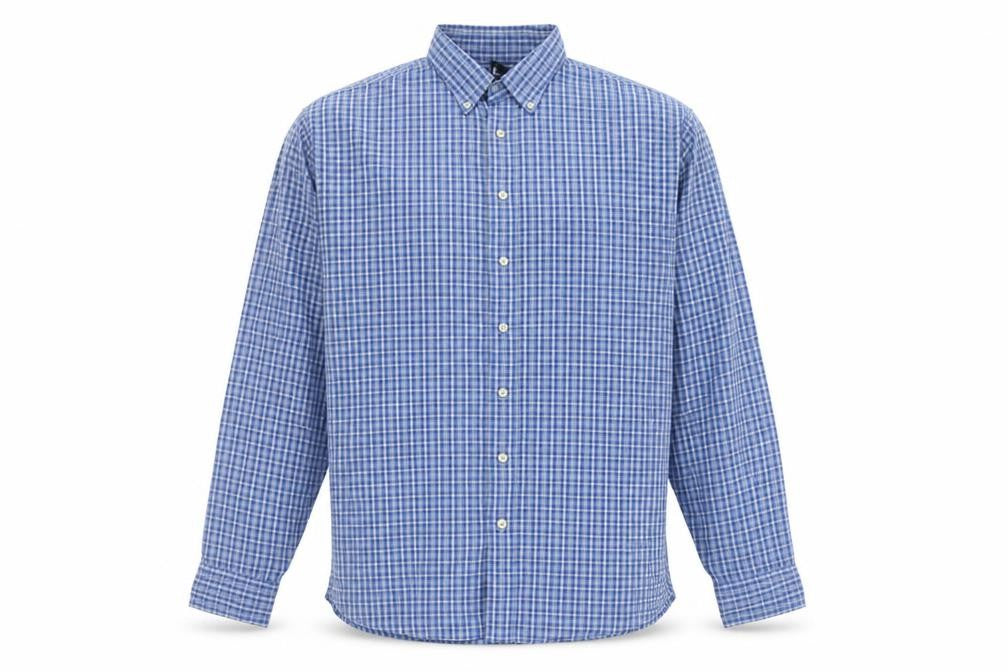 Lands' End Men's Blue Check XL Shirt