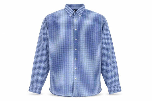 Lands' End Men's Blue Check XL Shirt