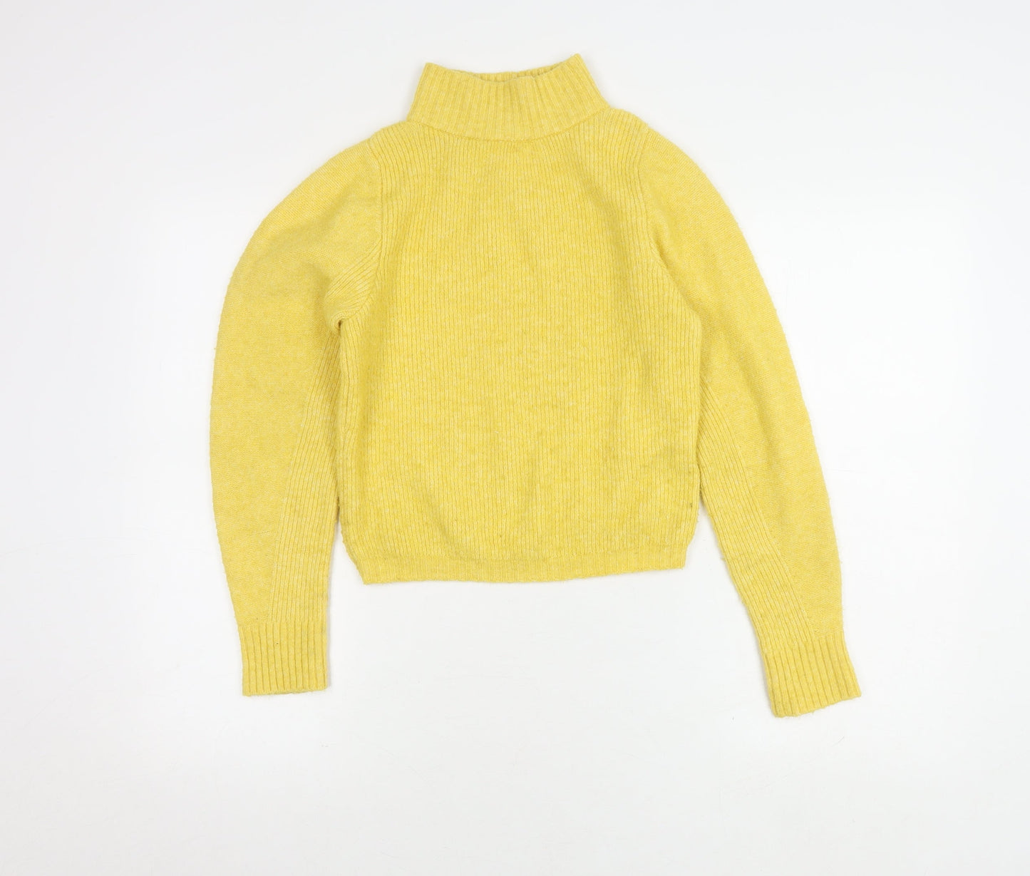Topshop Women's Yellow Roll Neck Pullover Jumper, M