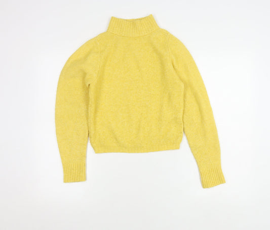 Topshop Women's Yellow Roll Neck Pullover Jumper, M