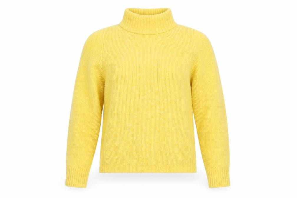 Topshop Women's Yellow Roll Neck Pullover Jumper, M