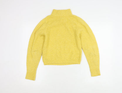 Topshop Women's Yellow Roll Neck Pullover Jumper, M