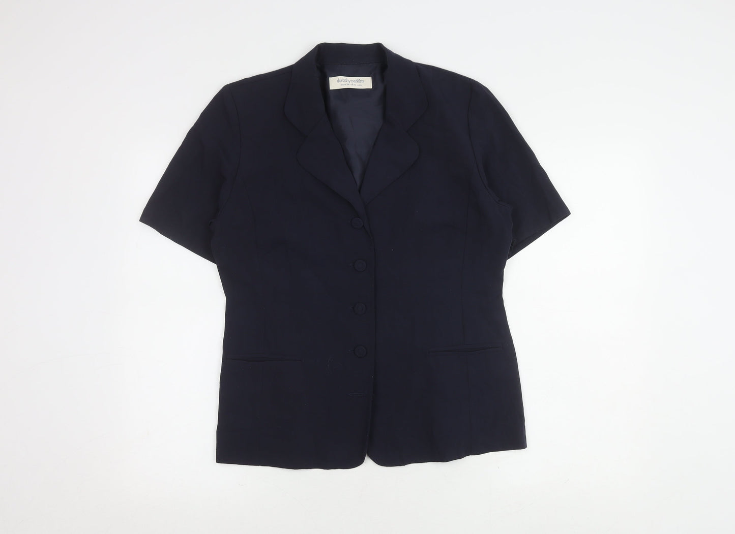 Dorothy Perkins Black Button-Up Blouse Size 12 Women