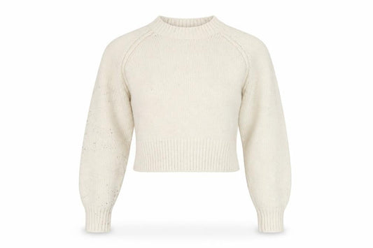 Zara Women's Ivory Knit Pullover Jumper, Size S, Raglan Sleeve