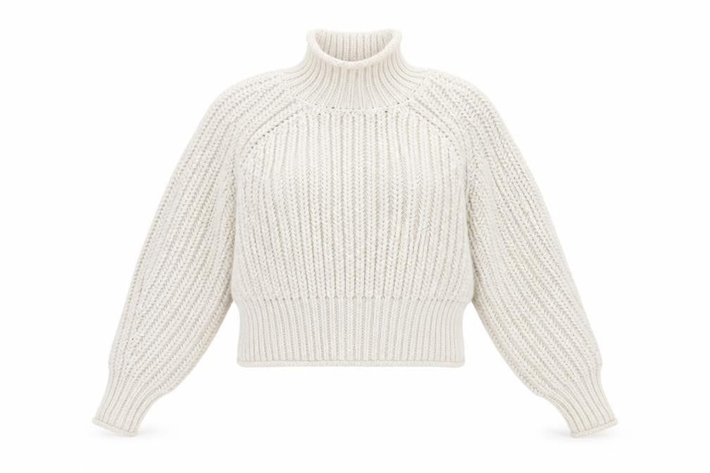 H&M Women's White High Neck Pullover Jumper, Size S
