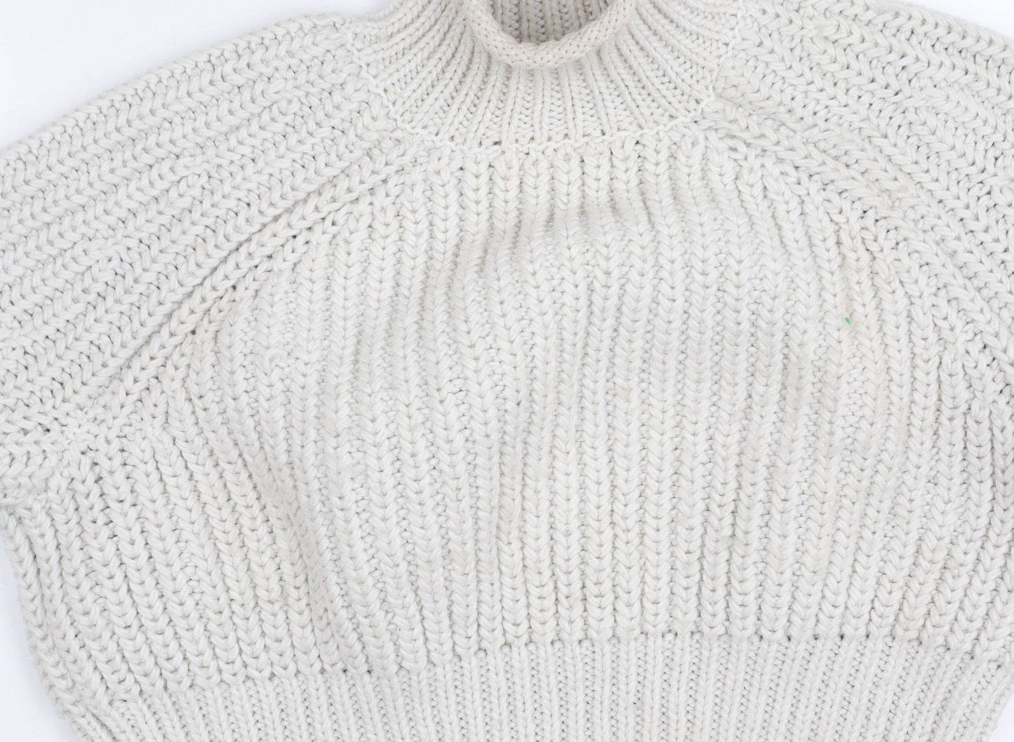 H&M Women's White High Neck Pullover Jumper, Size S