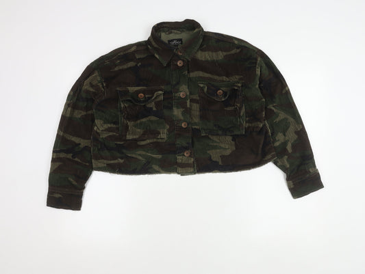 Topshop Women's Camouflage Cropped Military Jacket XS