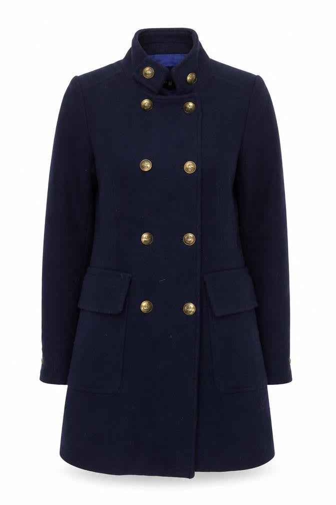 Zara Woman Blue Military Jacket Wool Size S