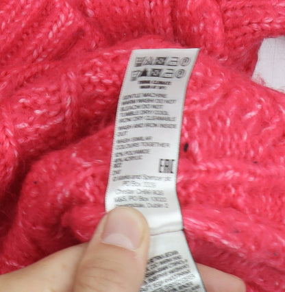 Marks & Spencer Women's Pink V-Neck Pullover Jumper M