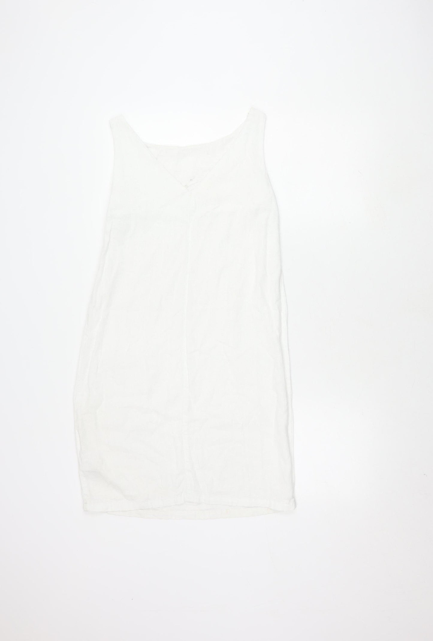 Next Petite White Linen Dress, Size 8, Sleeveless