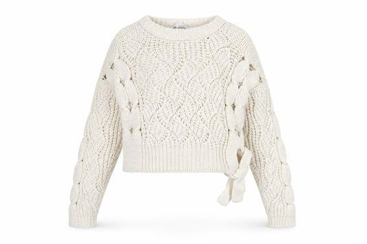 Zara Women's Ivory Open-Knit Pullover Jumper S