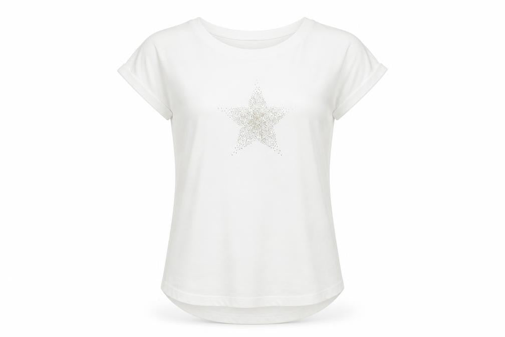 Next Women's White Sequin T-Shirt, Size 8
