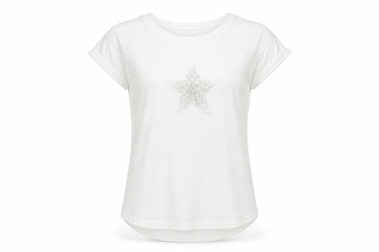 Next Women's White Sequin T-Shirt, Size 8