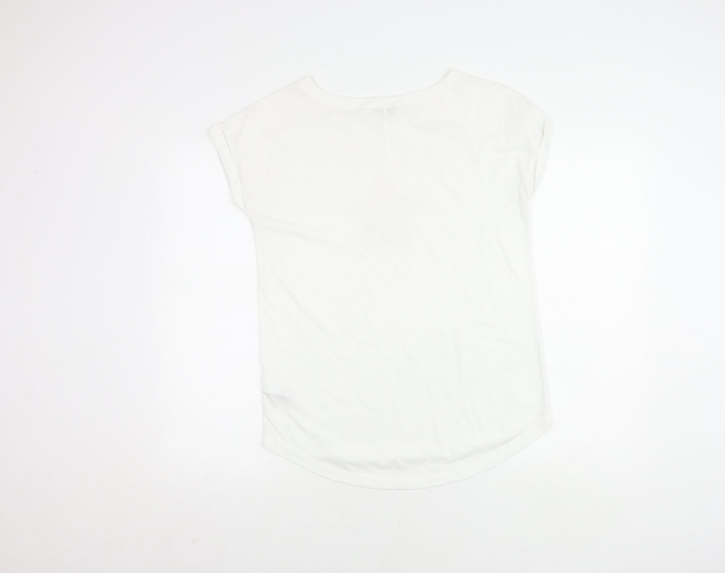 Next Women's White Sequin T-Shirt, Size 8
