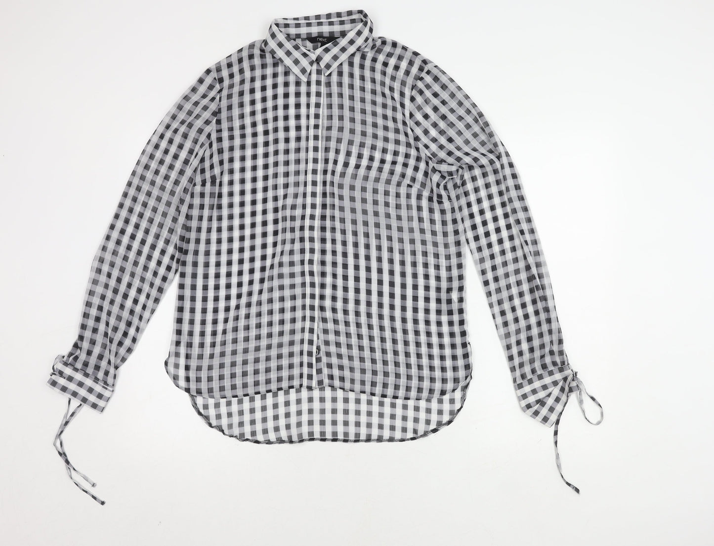 Next Women's Black Check Blouse, Size 12