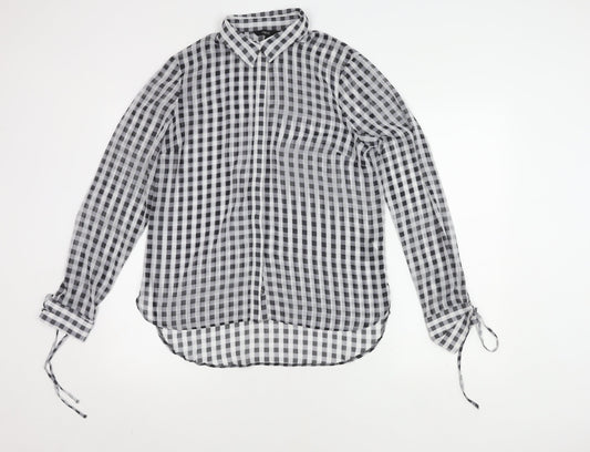 Next Women's Black Check Blouse, Size 12
