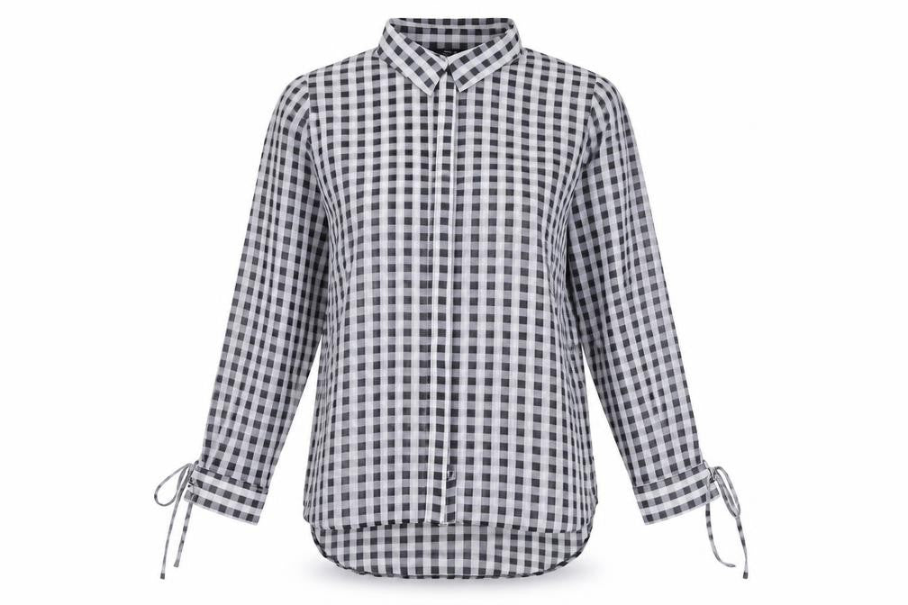 Next Women's Black Check Blouse, Size 12