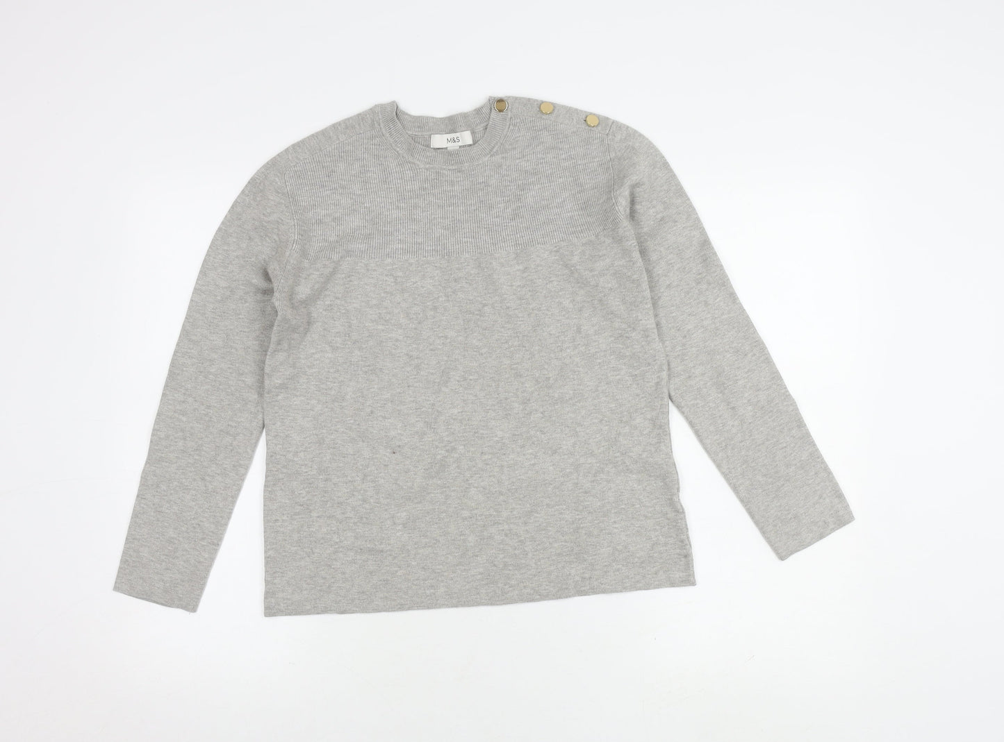 Marks and Spencer Women's Grey Pullover Jumper S