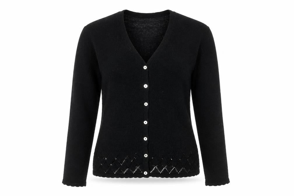 Modern Classics Women's Black Knit V-Neck Cardigan M
