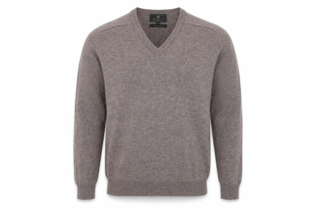 Marks & Spencer Grey Wool V-Neck Men's Pullover L
