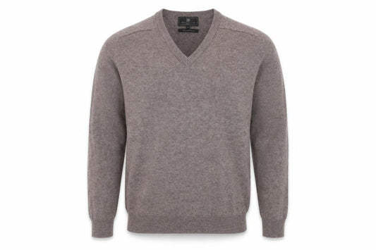 Marks & Spencer Grey Wool V-Neck Men's Pullover L