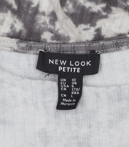 Additional view of New Look Grey Tie-Dye Cropped Top, size 10, Petite