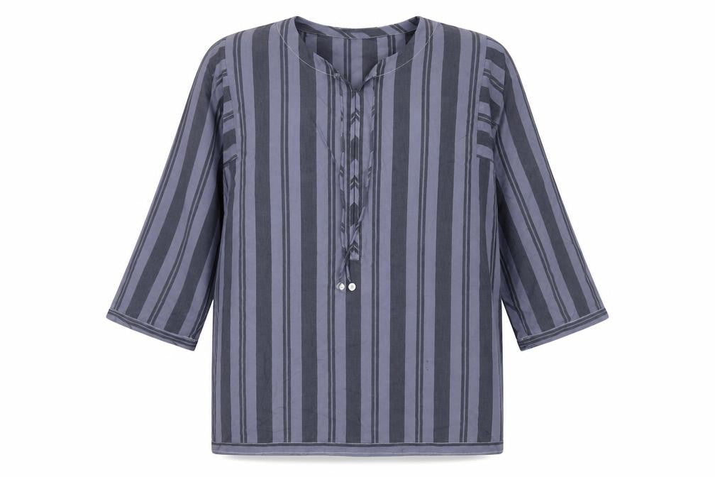 Khaadi Women’s Grey Striped Tunic Blouse Size 12
