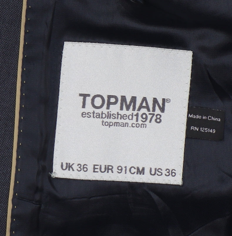 Topman Men's Blue Blazer 36 Business Formal