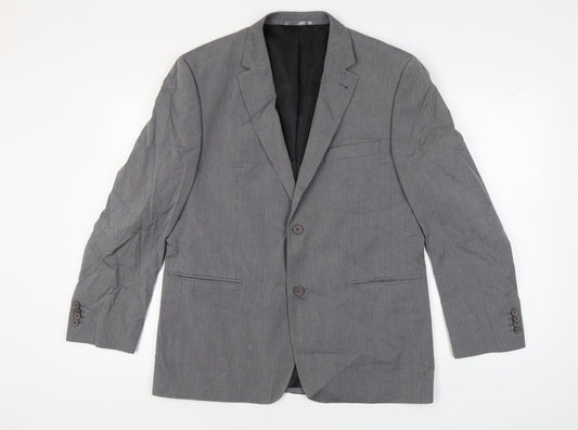Skopes Men's Grey Striped Blazer, Size 44R, Classic Style