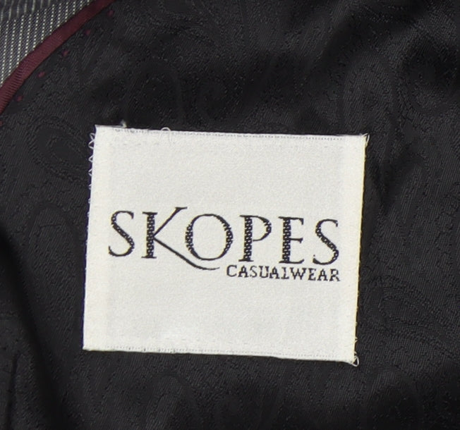 Skopes Men's Grey Striped Blazer, Size 44R, Classic Style