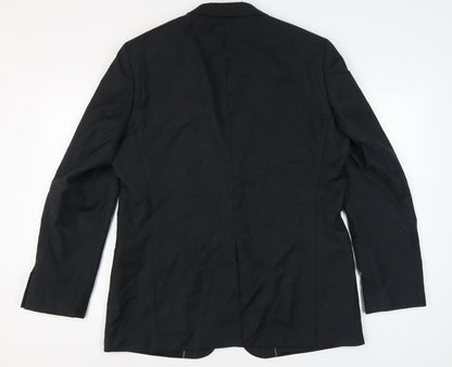 Back view of ESPRIT Men's Black Blazer 44R Regular Wool Jacket