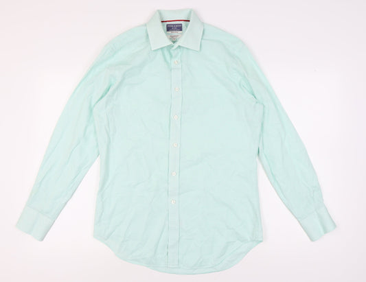 Stovel & Mason Men's Green Cotton Long Sleeve Shirt 15.5