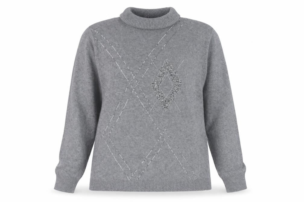 Cotswold Collections Women's Grey XL Roll Neck Jumper
