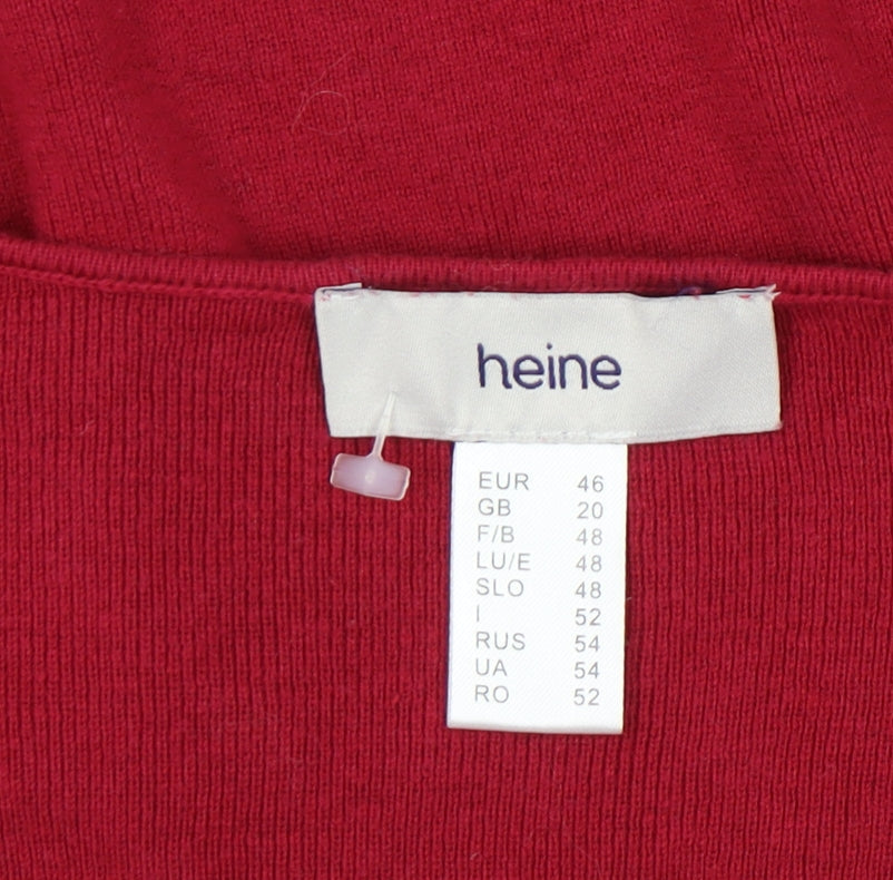 Heine Women's Red V-Neck Pullover Jumper, Size 20