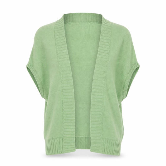 French Connection Women's Green Open Front Cardigan L, Casual Knitwear