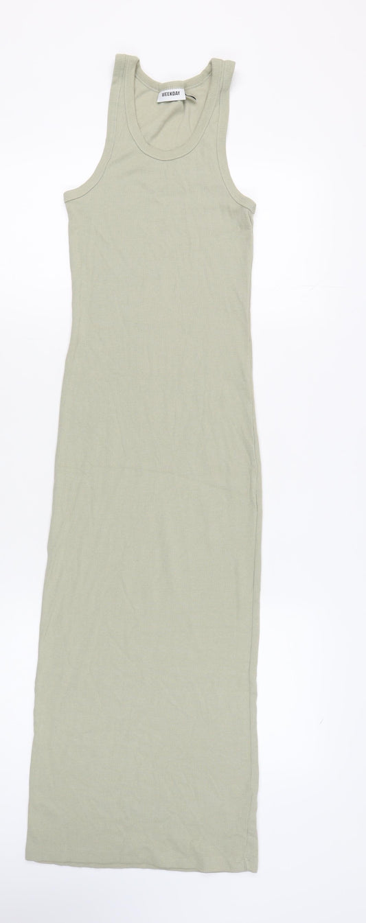 Weekday Women's Green Long Tank Dress Size S