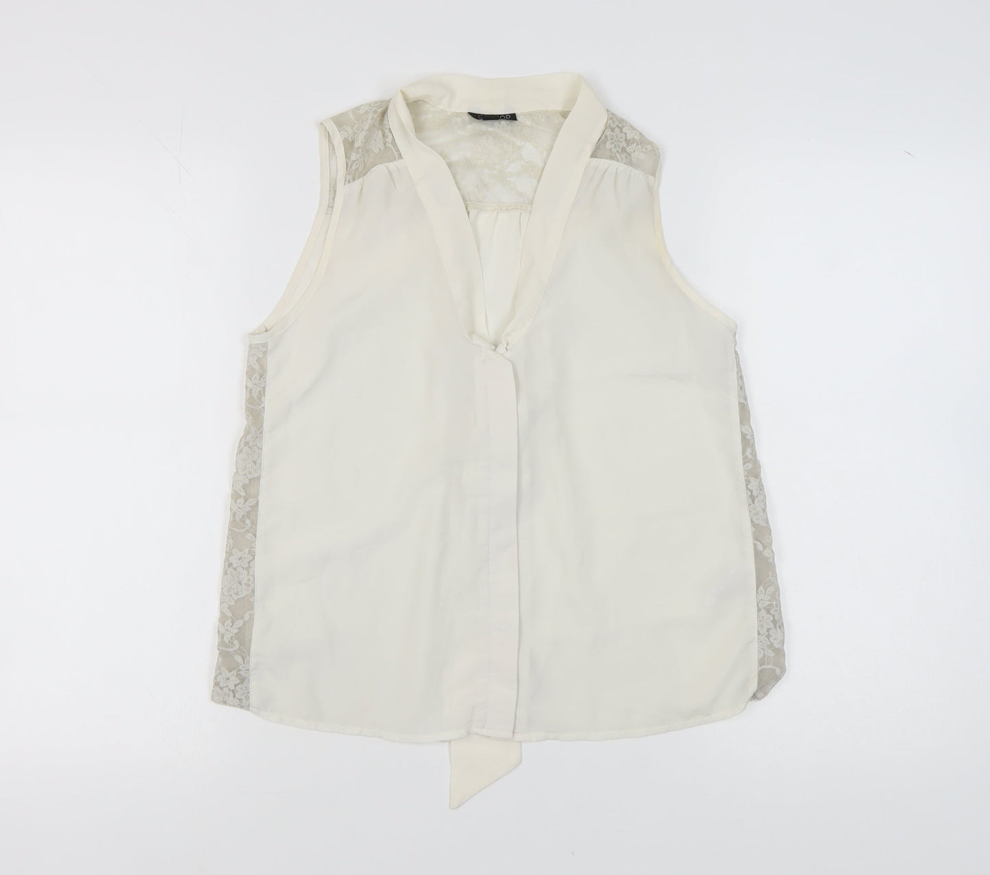Topshop Women's Ivory Sleeveless Top - Size 6