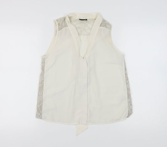 Topshop Women's Ivory Sleeveless Top - Size 6