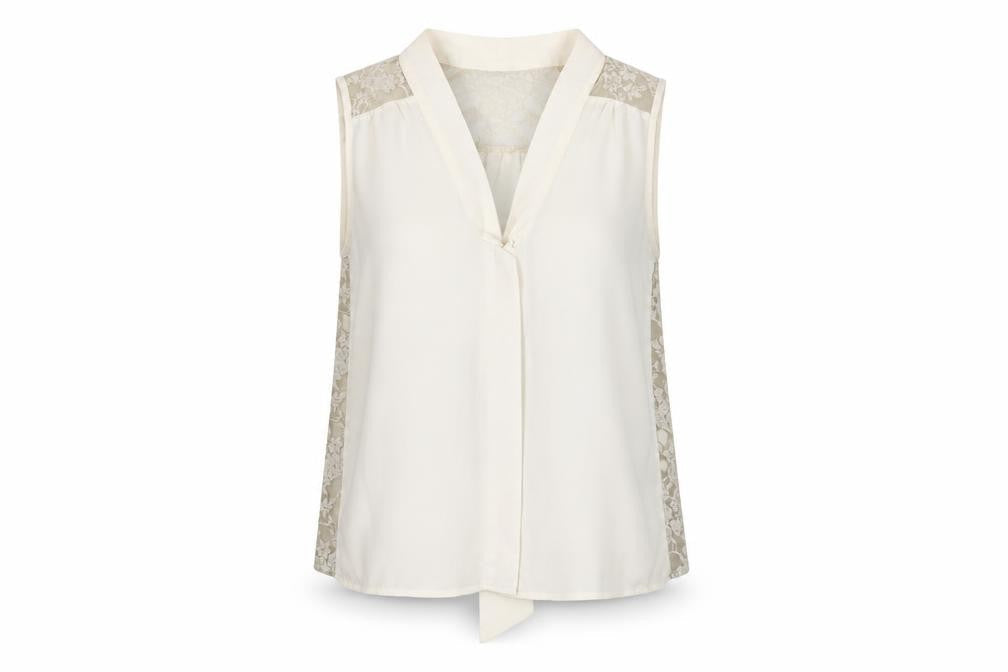 Topshop Women's Ivory Sleeveless Top - Size 6