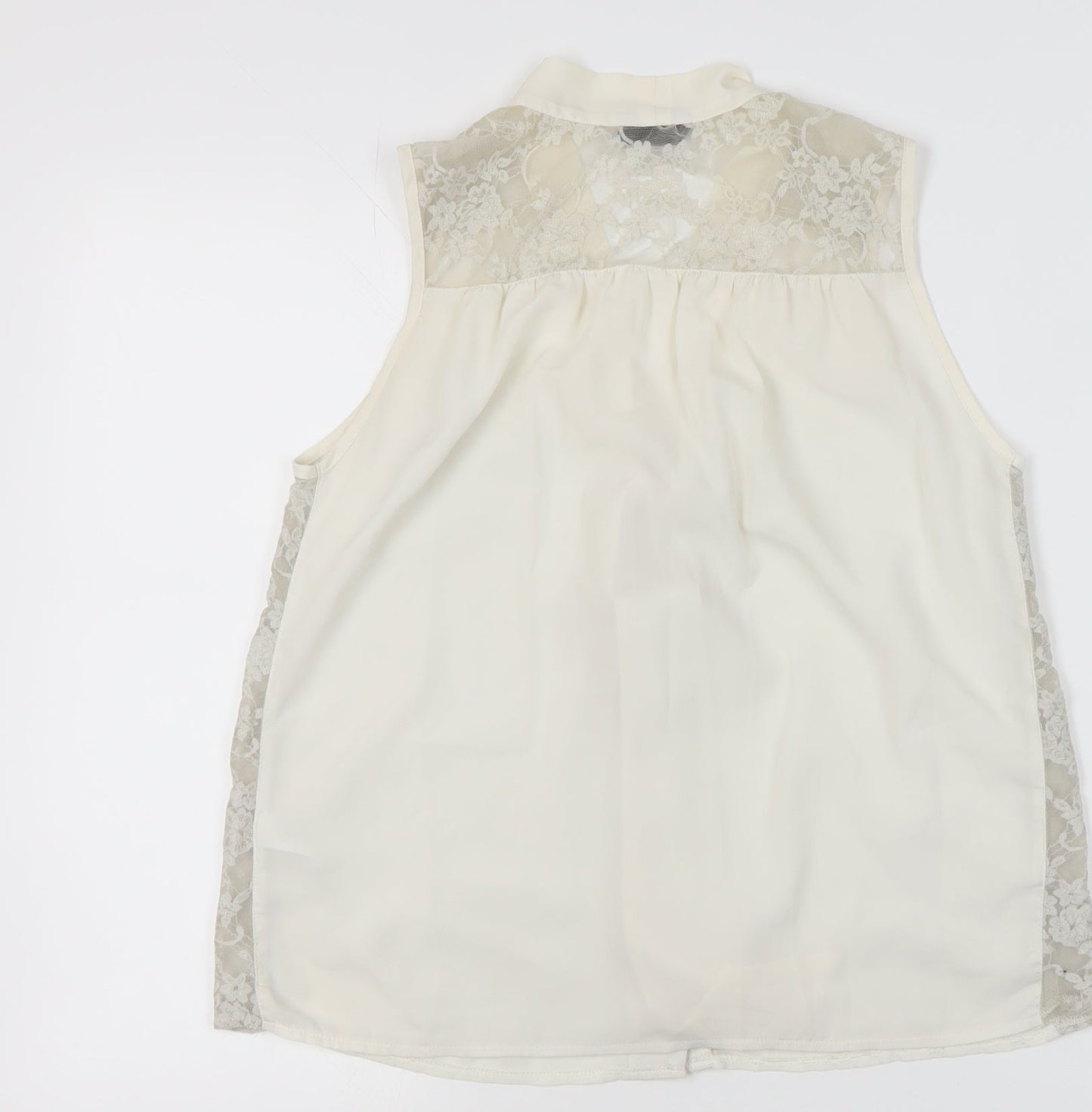 Topshop Women's Ivory Sleeveless Top - Size 6