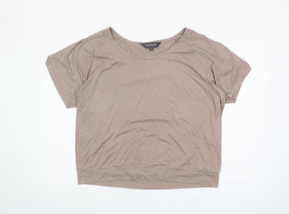 Sonsandar Women's Beige Basic T-Shirt, UK 18, Short Sleeve
