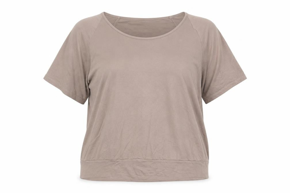 Sosandar Women's Beige Basic T-Shirt, UK 18, Short Sleeve